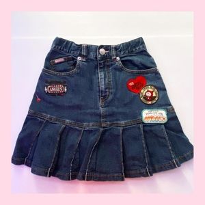 angel blue denim pleated skirt ∩^ω^∩